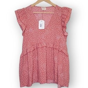 NWT 143 Story Cottagecore Ruffle Blouse, Size S
